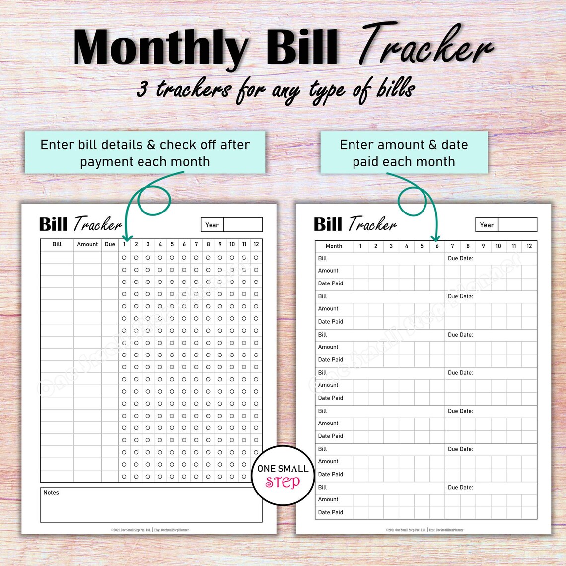 Monthly Bill Tracker Printable, Bill Tracker Sheet, Bill Organizer ...