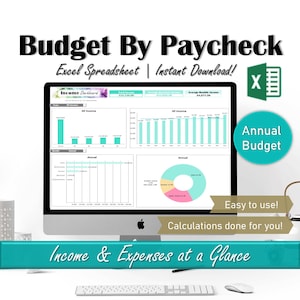 Budget By Paycheck Budget Template, Excel Biweekly Budget Spreadsheet, Personal Finance Monthly Budget Sheets, Annual Paycheck Budget Excel