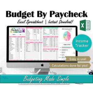 Budget By Paycheck Budget Spreadsheet, Biweekly Budget Paycheck Tracker, Paycheck Budget Template, Personal Finance Monthly Budget Excel