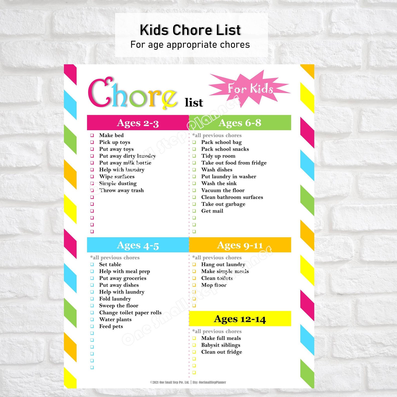 Chore Chart for Kids Kids Behavior Chart Kids Reward Chart | Etsy