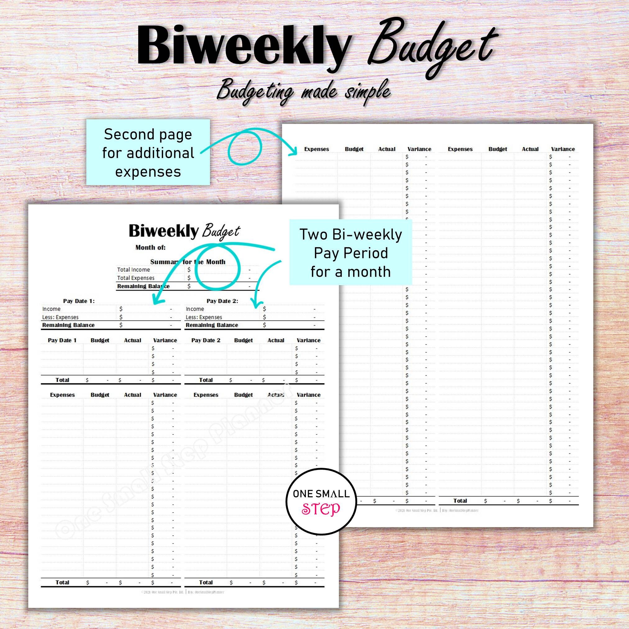 Editable Paycheck Budget Planner Printable, Biweekly Budget Template ...