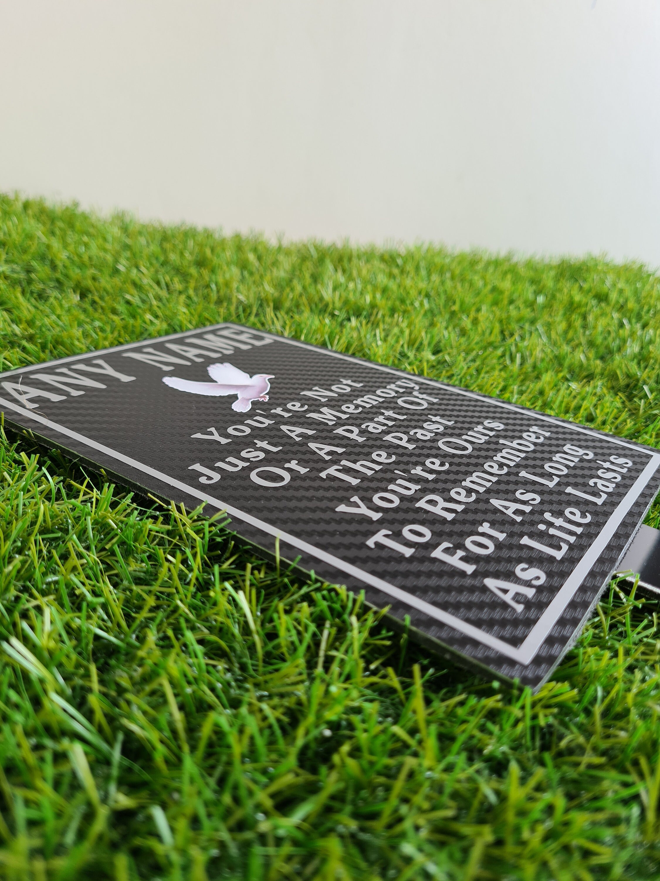 Any Name Grave Marker Memorial Plaque Silver Etsy