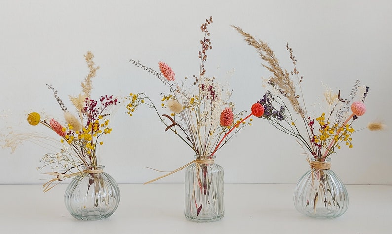 3er-Set Glasvase mit Trockenblumen Sommer Geschenk 0 — изображение