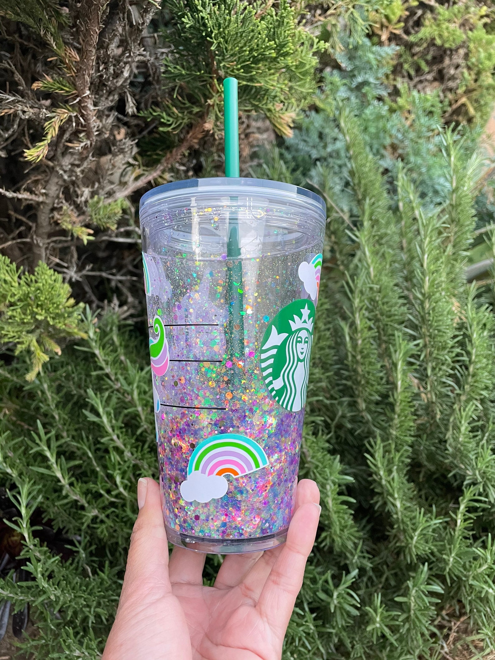 Unicorn Starbucks Snowglobe Tumbler 16oz Etsy