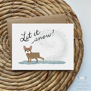 Pet Christmas card, funny dog Christmas card, Christmas dog greeting card, christmas card from the dog, holiday card from dog, let it snow