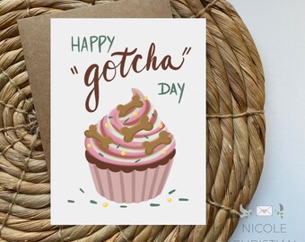 Pet birthday card, cards for pet lover, happy adoption day, happy gotcha day, dog card, cat card, new pet card, gotcha day card