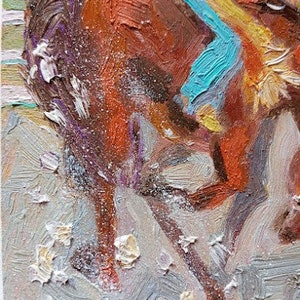 Pintura vaquera, arte vaquero occidental, pintura al óleo original 68 pulgadas imagen 4