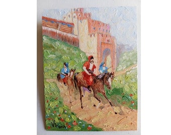 Ukrainian Cossacks Painting Original Oil Painting Zaporizhian Cossacks 6/8 inches