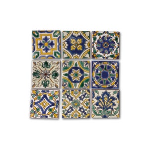 Decorative Ceramic Tiles Hand Painted Indoor & Outdoor Floor Tiles Spanish Artisan Tile Top Kitchen  Mediterranean Decorative Tiles 10x10 cm