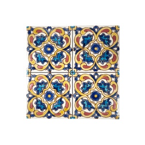 Decorative Ceramic Tiles Hand Painted Indoor & Outdoor Floor Tiles Spanish Artisan Tile Top Kitchen  Mediterranean Decorative Tiles 10x10 cm