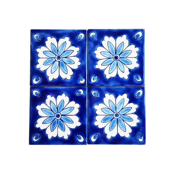 Decorative Ceramic Tiles Hand Painted Indoor & Outdoor Floor Tiles Spanish Artisan Tile Top Kitchen  Mediterranean Decorative Tiles 10x10 cm