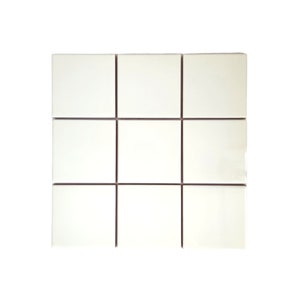 Set of 9 Ceramic Tiles 4x4 Solid Color Wall and Floor Decor Backsplash Kitchen Bathroom Ivory White