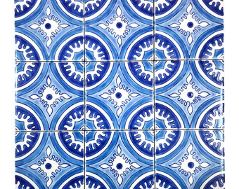 Decorative Ceramic Tiles Hand Painted Indoor & Outdoor Floor Tiles Spanish Artisan Tile Top Kitchen  Mediterranean Decorative Tiles 10x10 cm