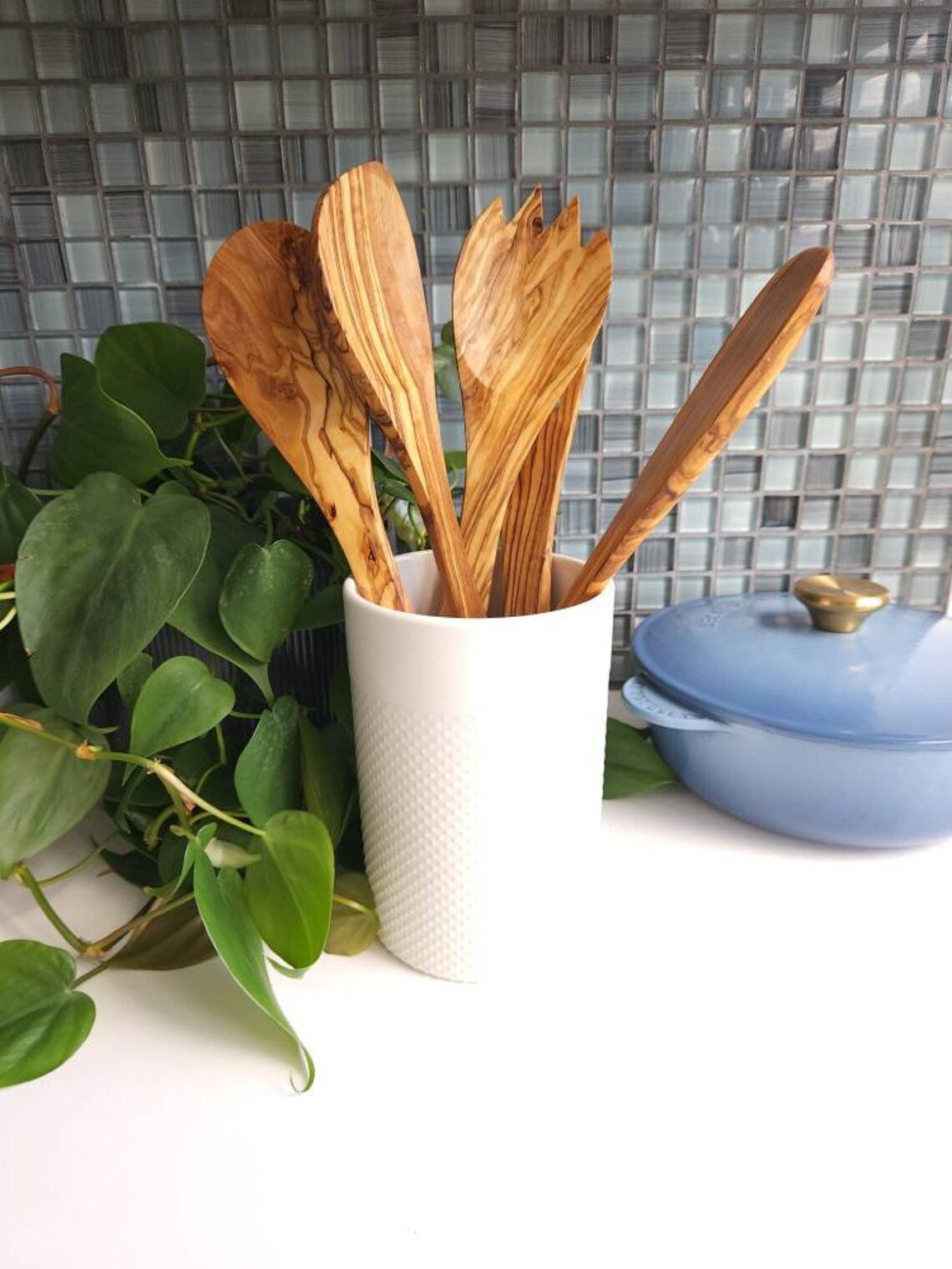 thumbnail image 2 of Handmade Olive Wood Cooking Utensils – Unique, Non-Stick Safe & Eco-Friendly Kitchen Tools 2 of 4