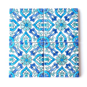 Decorative Ceramic Tiles Hand Painted Indoor & Outdoor Floor Tiles Spanish Artisan Tile Top Kitchen  Mediterranean Decorative Tiles 10x10 cm