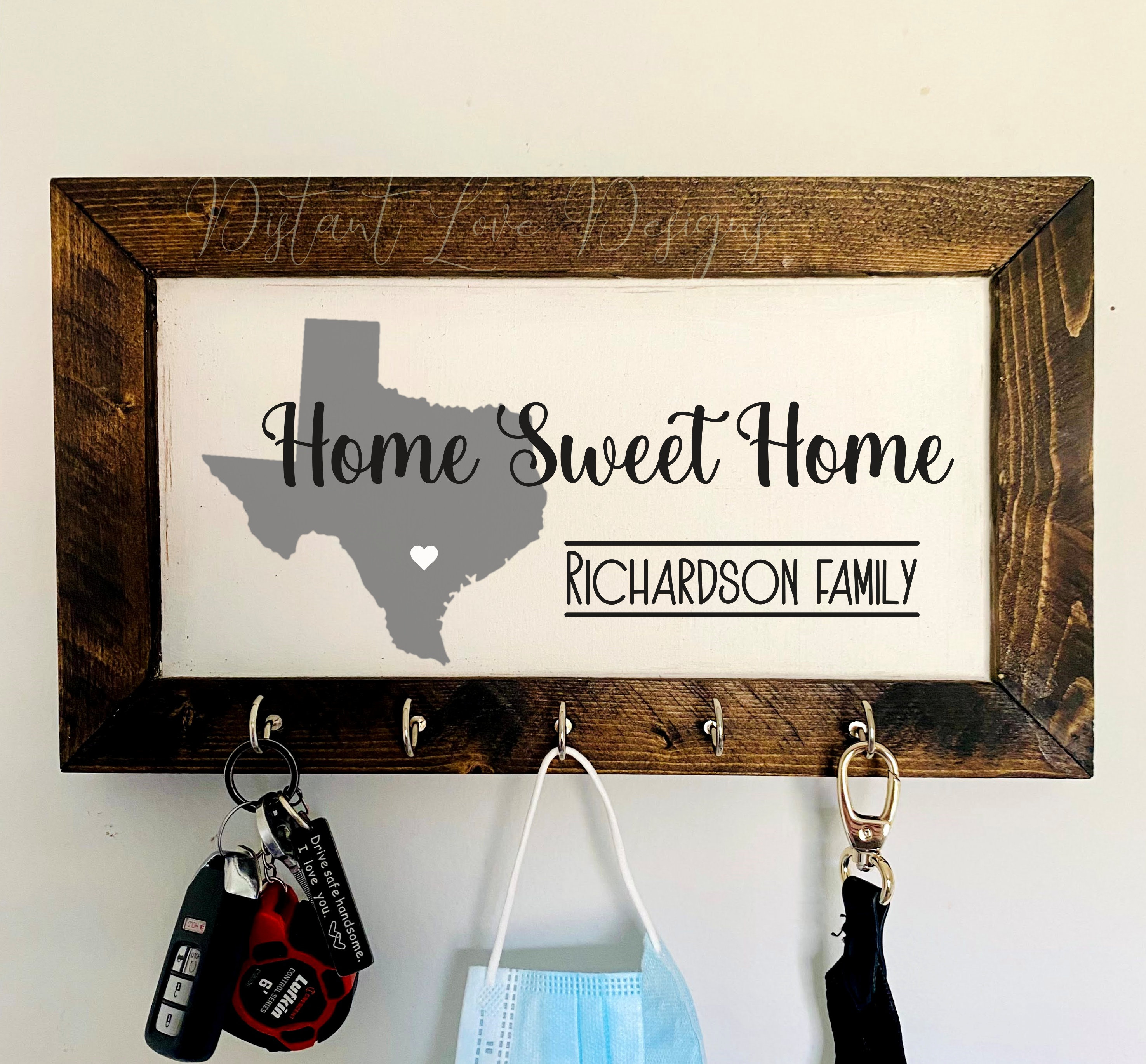 Home Sweet Home Personalized Key Hanger Personalized Key Etsy