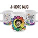 Hobicore Mug, cute J-hope coffee cup, fan art chibi, BT collectable, K-pop merch, bts mug, k-pop fan gift, hobi mug, hope world 
