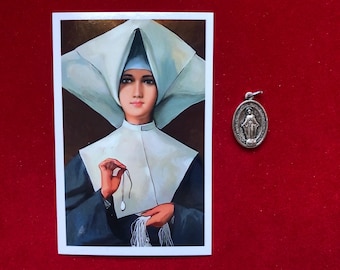 Miraculous Medal Relic Medal Pack - Third Class Relic Holy Card & Medal  (Touched to relics of the Blessed Virgin Mary, and St Catherine)