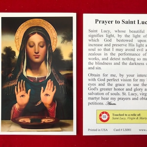 Santa Lucia, Vergine e Martire, Reliquia di Terza Classe, Immagine Sacra (Toccata su una reliquia di Santa Lucia)