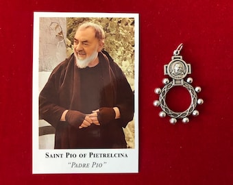 Rare Padre Pio Relic Finger Rosary - St Pio of Pietrelcina - ex indumentis touch relic