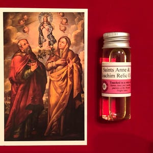 Heilige Anne und Joachim Devotionalie Heilige Ölpackung (berührt mit einer Reliquie der Heiligen Anne und Joachim, Eltern der Jungfrau Maria)