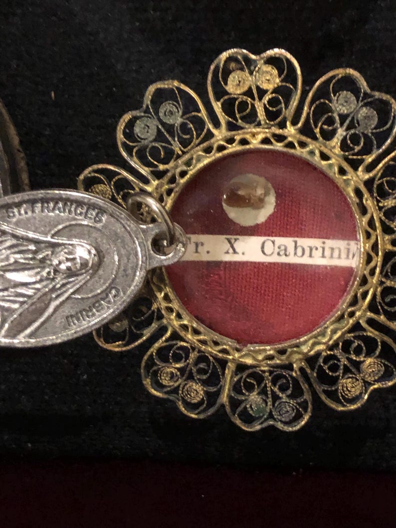 Saint Frances X Cabrini Relic Medal Pack - Third Class Relic Holy Card ...