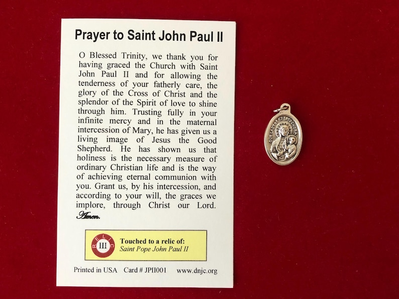 Saint John Paul II Relic Medal Pack - Third Class Relic Holy Card ...
