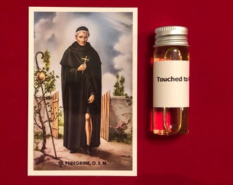 Saint Peregrine Laziosi Devotional Relic Holy Oil Pack (Touched to a relic of Saint Peregrine Laziosi)