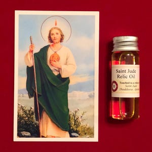 Saint Jude Devotional Relic Holy Oil Pack (aangeraakt door een relikwie van de heilige Judas de Apostel)