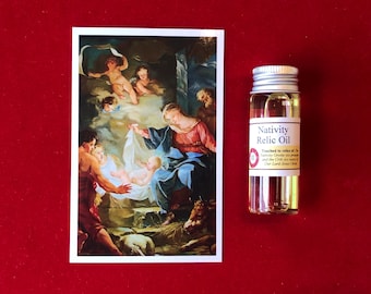 Krippen-Devotionalien-Heiliges Öl-Set (berührt mit einer Reliquie der Krippe und der Heiligen Krippe unseres Herrn)