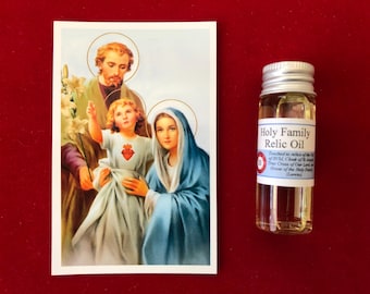 Holy Family Devotional Relic Holy Oil Pack (Touched to a relics of Our Lord Jesus, Blessed Virgin Mary, and St Joseph)