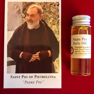 Padre Pio Relikt Heiliges Öl Heiliger Pio von Pietrelcina Devotionalie Relikt Heiliges Öl Pack (berührt mit einem Relikt von Padre Pio)