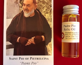 Padre Pio Relic Holy Oil Saint Pio of Pietrelcina Devotional Relic Holy Oil Set (Touched to a relic of Padre Pio)