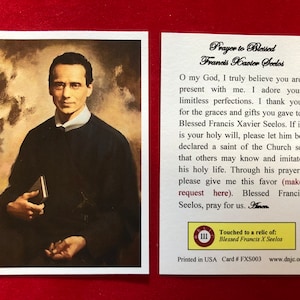 BULK PACK 50 KARTEN - Seliger Francis Xavier Seelos Dritte Klasse Relikt Heilige Karten (berührt zu einem erstklassigen Relikt) - Karton