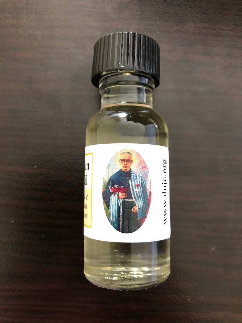 Saint Maximilian Kolbe Devotional Relic Holy Oil Pack Touched to a relic of Saint Kolbe image 2