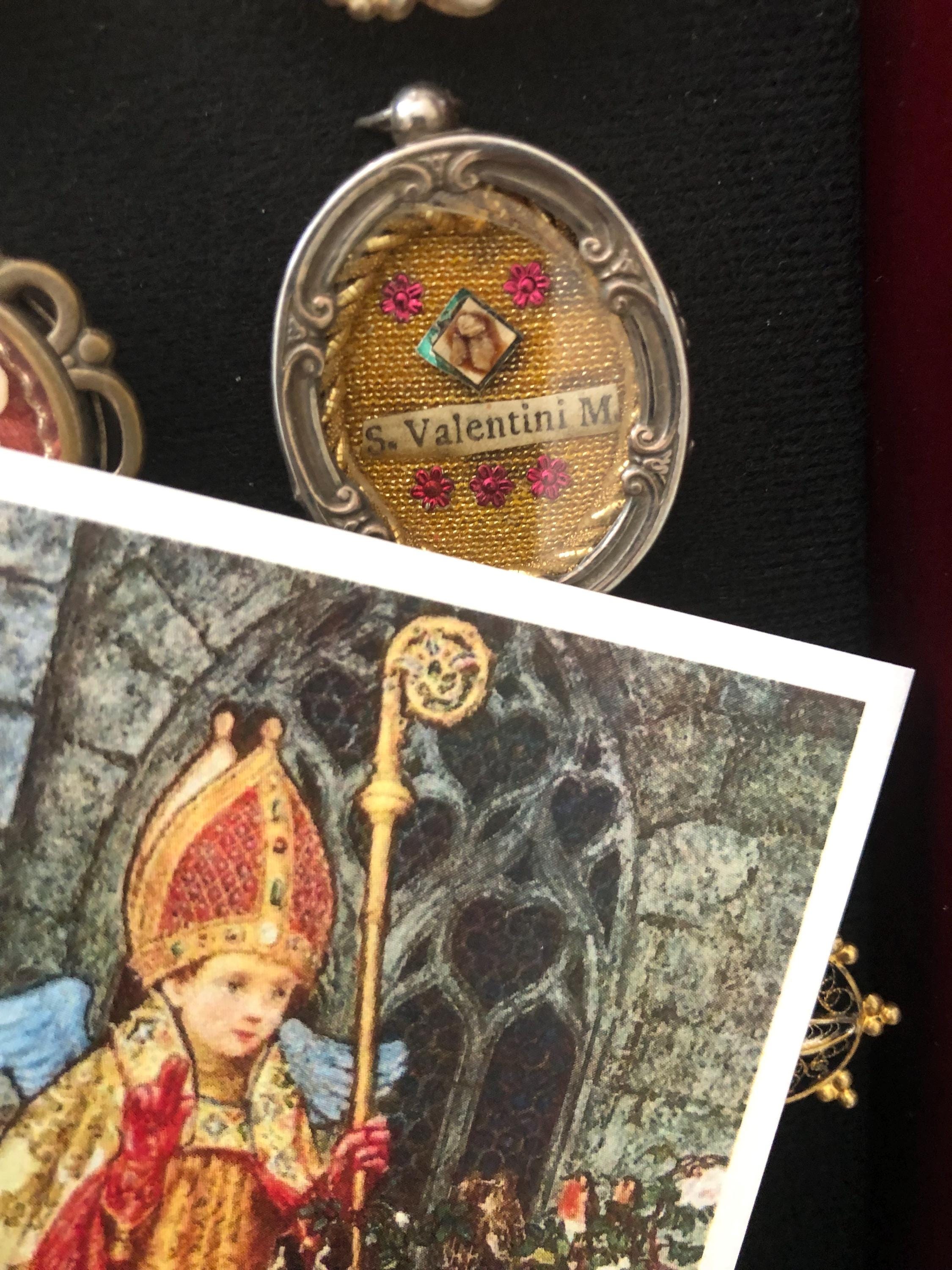 Saint Valentine Third Class Relic Holy Cards (touched to a First Class ...