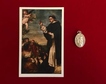 Saint Vincent Ferrer Relic Medal Pack - Dritte Klasse Relikt Heilige Karte & Medaille (berührt mit dem Relikt von St. Vincent Ferrer)