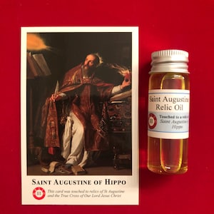 Saint Augustine Devotional Relic Holy Oil Pack (Touched to a relic of Saint Augustine of Hippo)