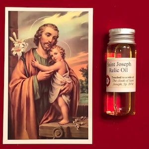 Pacote de óleo sagrado para relíquias devocionais de São José (tocado em uma relíquia de São José)