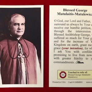 Seliger George Matulaitis-Matulewicz Dritte Klasse Relic Heilige Karten (berührt mit einem Relikt des Heiligen) - Card Stock