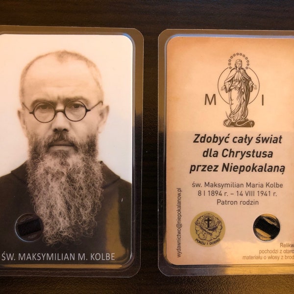 Rare Relic of Saint Maximilian Kolbe Poland POLISH CATHOLIC Martyr Auschwitz