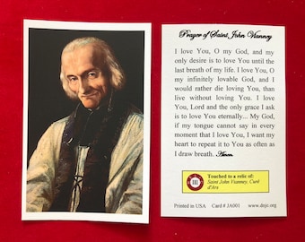 6-Pack of Saint John Vianney Third Class Relic Holy Cards  (Touched to a first class relic of the Saint)