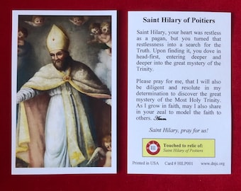 Heilige Hilary von Poitiers Dritte Klasse Relikt Heilige Karte (berührt zu einer erstklassigen Reliquie des Heiligen) - Card Stock
