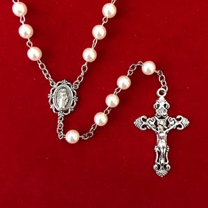 Pearl Bead Miraculous Medal Relic Rosenkranz - Berührt über 200 heilige Relikte unseres Lieben Herrn, Muttergottes, der Apostel, Märtyrer und Heiligen
