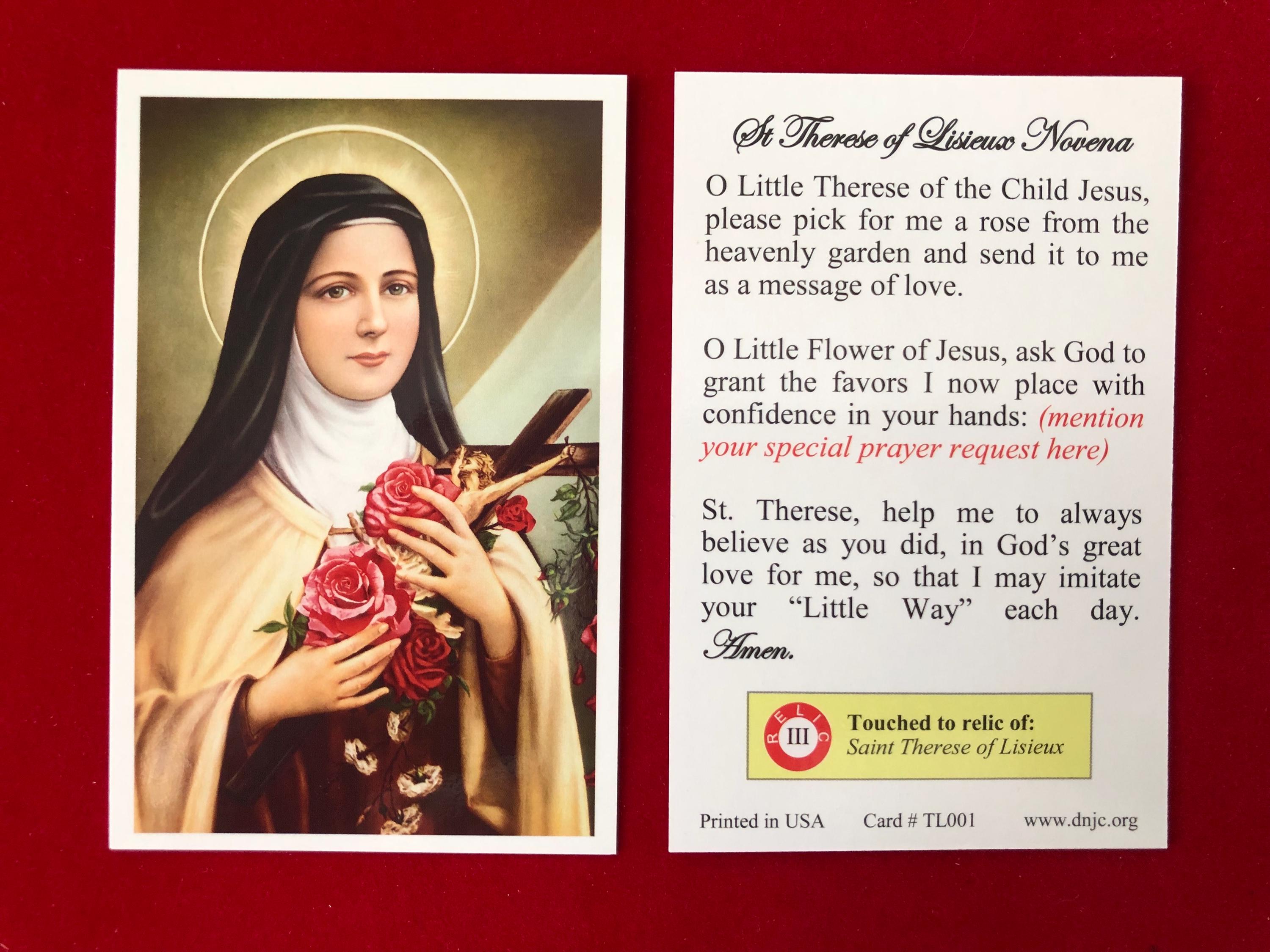BULK PACK 50 CARDS - Saint Therese of Lisieux Third Class Relic