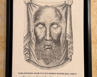 Holy Face of Jesus Authentic Reproduction Framed - Third Class Relic  (Touched to relics of True Cross, Holy Lance, Veronica’s Veil)