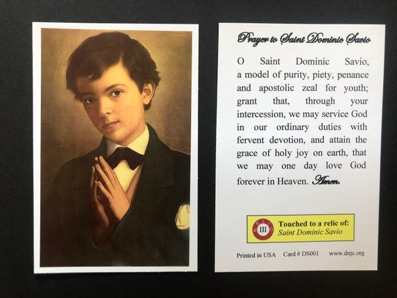 BULK PACK 50 CARDS - Saint Dominic Savio Third Class Relic Holy