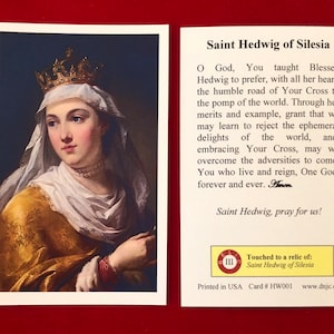 Hedwig von Schlesien Dritte Klasse Relikt Heilige Karten (berührt zu einem erstklassigen Relikt des Heiligen) - Card Stock
