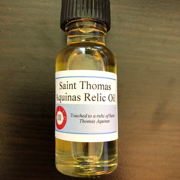 Saint Thomas Aquinas Relic Holy Oil Pack (Touched to a first class relic of St Thomas Aquinas)