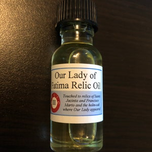 Our Lady of Fatima Relic Holy Oil Pack (Touched to relics of Sts Jacinta and Francisco Marto and the holm-oak where Our Lady appeared)